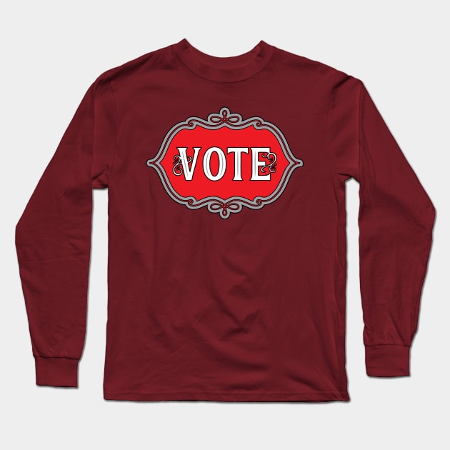 Vote Red Emblem Long Sleeve T-Shirt by Barthol Graphics